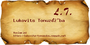 Lukovits Tonuzóba névjegykártya